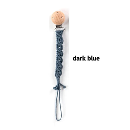 Porte-tétine en macramé et chanvre pour bébé - Tétine en coton artisanale