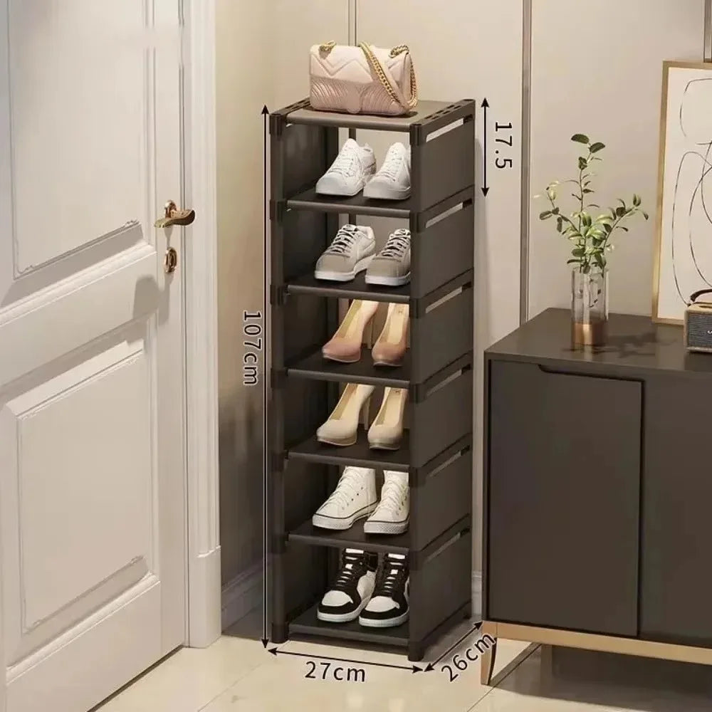 Étagère à chaussures empilable en angle, gain de place et pratique