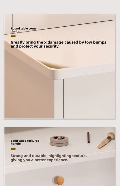 Commode avec Miroir : Table de Maquillage Rangement Petit Appartement