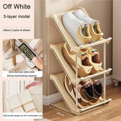 Étagère à chaussures empilable étroite pour un rangement optimal