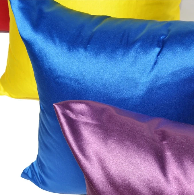 Taie d'oreiller en satin imitation soie 50x50, 60x60 - Décoration élégante