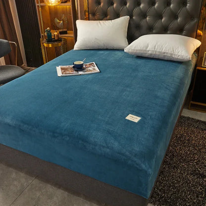 Drap-housse en peluche douce OKHOME - Literie chaude et luxueuse