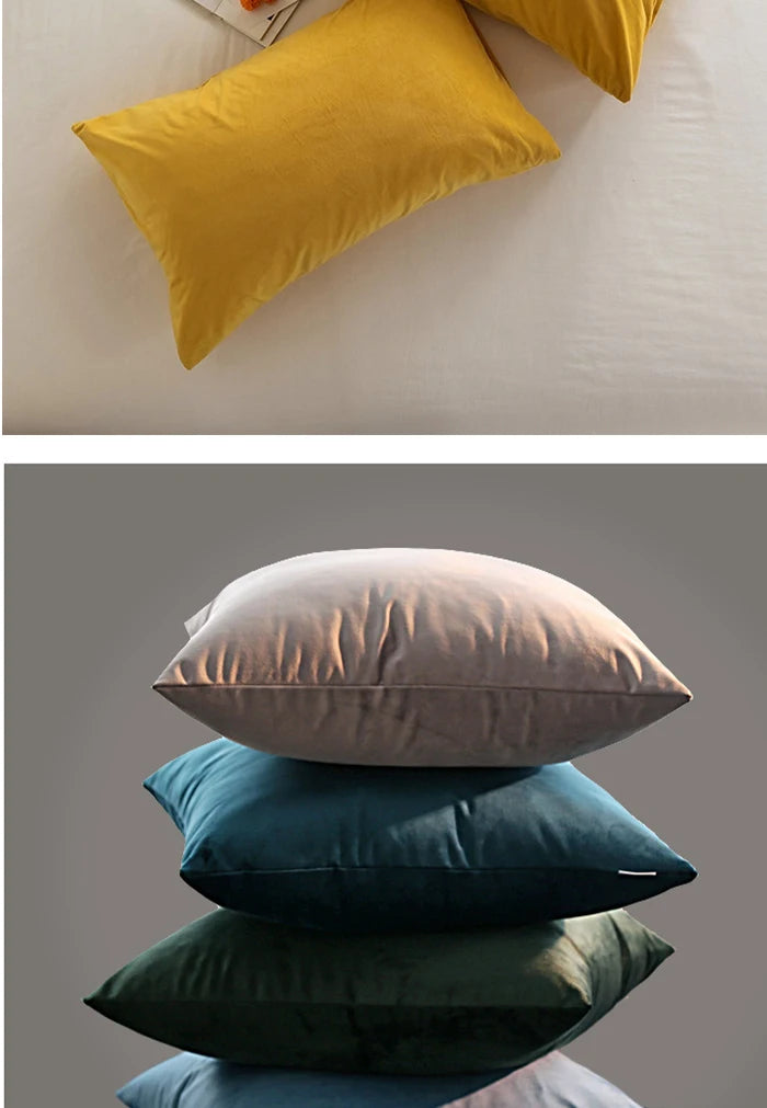 Housse de coussin velours 30x50 cm - Taie à carreaux nordique