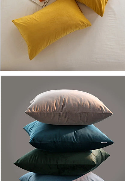 Housse de coussin velours 30x50 cm - Taie à carreaux nordique