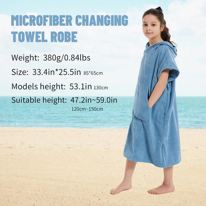 Robe de bain enfants avec capuche - Poncho de plage absorbant