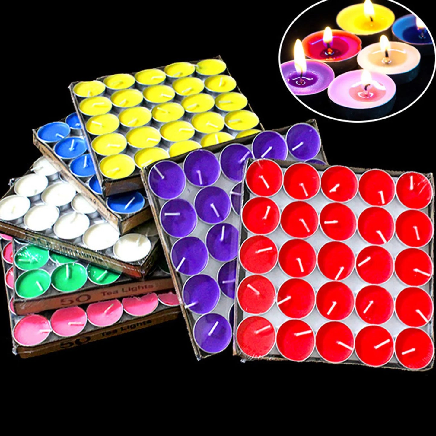 Bougies parfumées à la citronnelle - Lot de 50, anti-insectes et romantiques