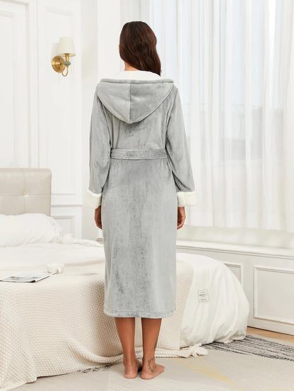 Robe à capuche femme : pyjama chaud automne hiver confortable
