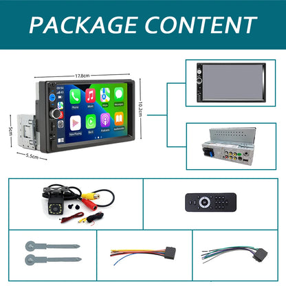 Autoradio 7 pouces 1 Din Carplay & Android Auto - Écran Tactile HD