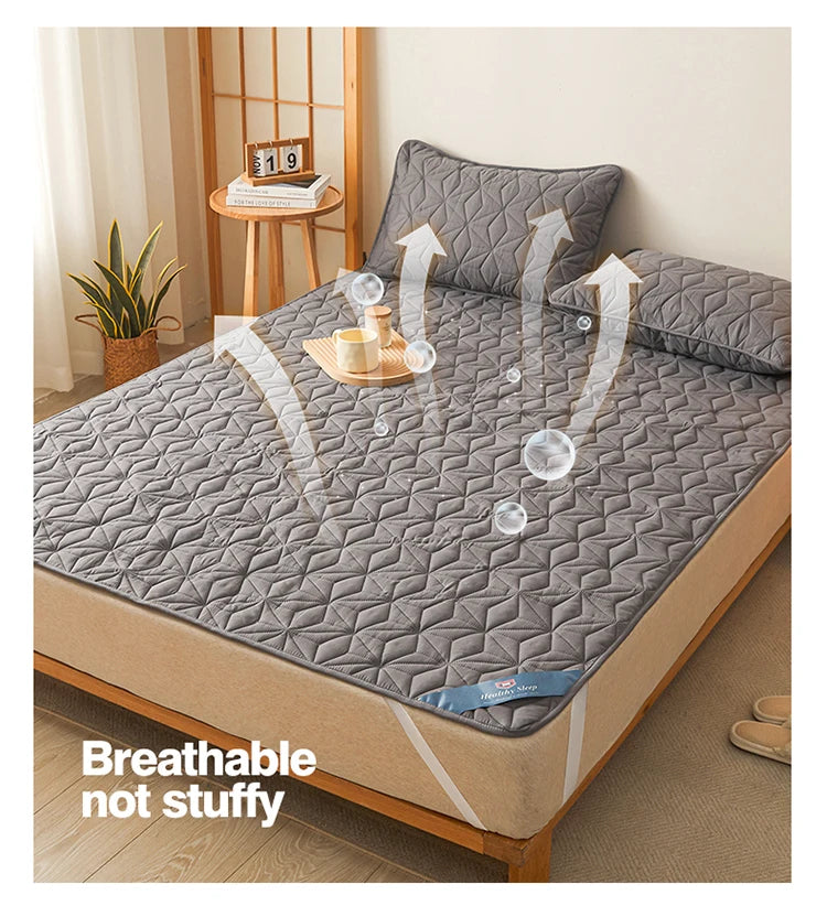 Surmatelas imperméable matelassé pour lit simple et double 140/160