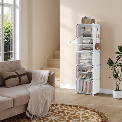 Armoire à chaussures pliable en PP transparent - Organisateur modulaire