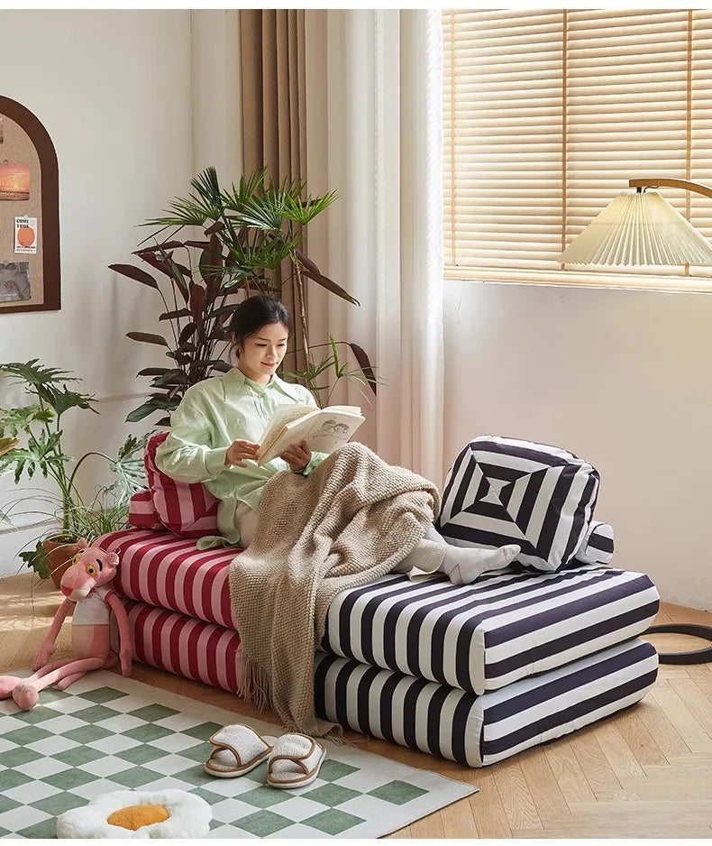 Canapé-lit pliant en tissu pour petit salon - Confort tatami