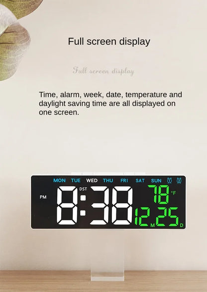Réveil numérique LED avec température, date et mode nuit