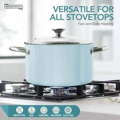 Marmite antiadhésive Michelangelo 6L avec couvercle - Compatible Induction