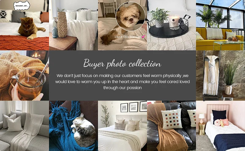 Plaid Vintage Orange Rouge Tricoté avec Glands - Confort Luxe