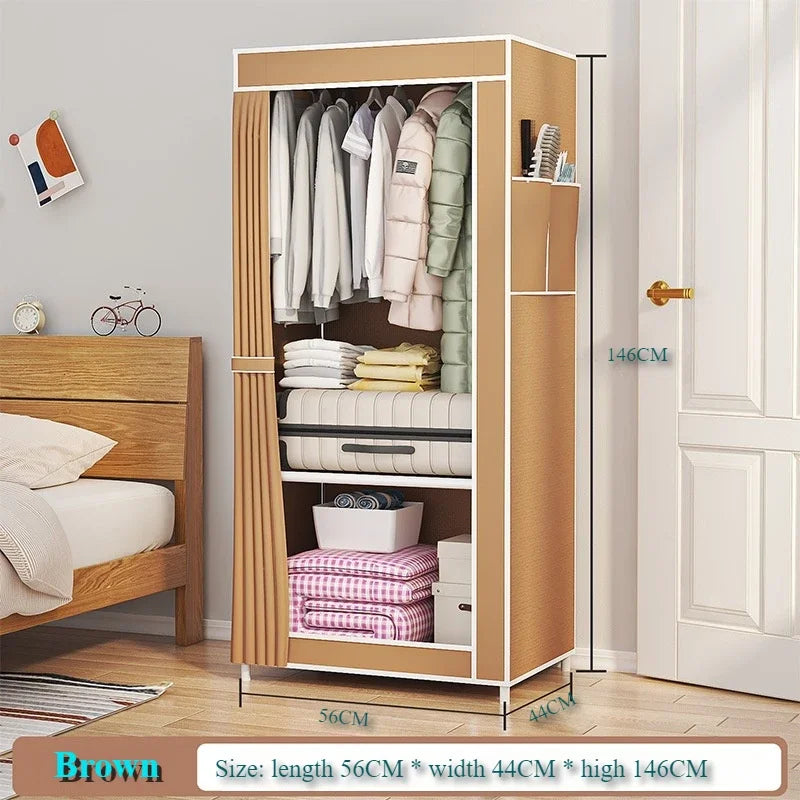 Armoire pliable en tissu minimaliste pour rangement de vêtements