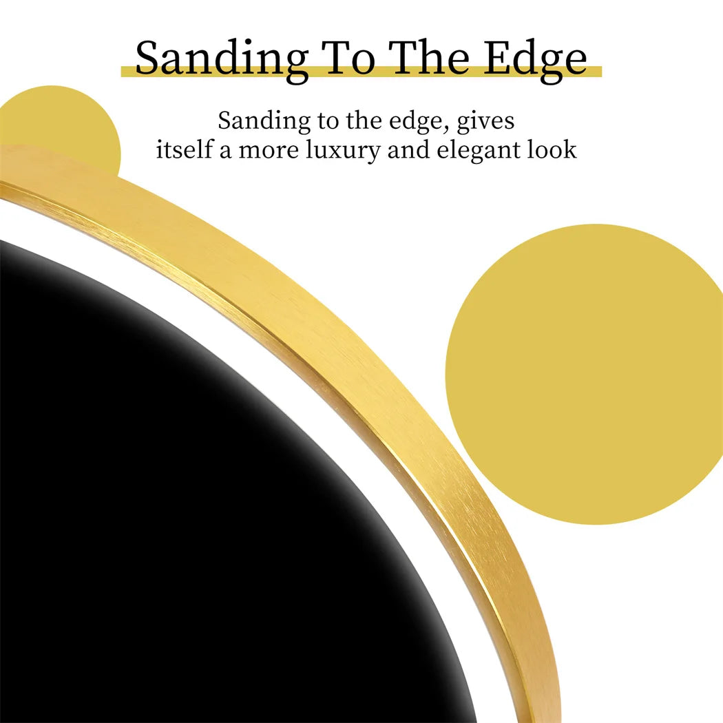 Miroir de Salle de Bain Ovale Luxe LED - Cadre Aluminium Doré