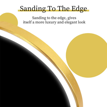 Miroir de Salle de Bain Ovale Luxe LED - Cadre Aluminium Doré