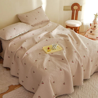 Ensemble Couvre-lit Matelassé Chic en Coton - 3 Pièces avec Taies