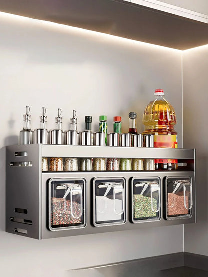 Etagère d'assaisonnement murale sans perçage, pratique et design