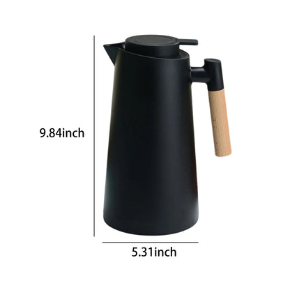 Carafe thermique isolée 1L avec poignée en bois - Garde au chaud/froid