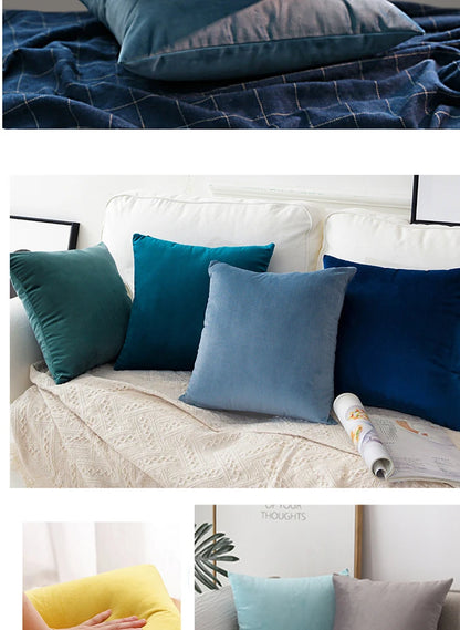 Housse de coussin velours 30x50 cm - Taie à carreaux nordique