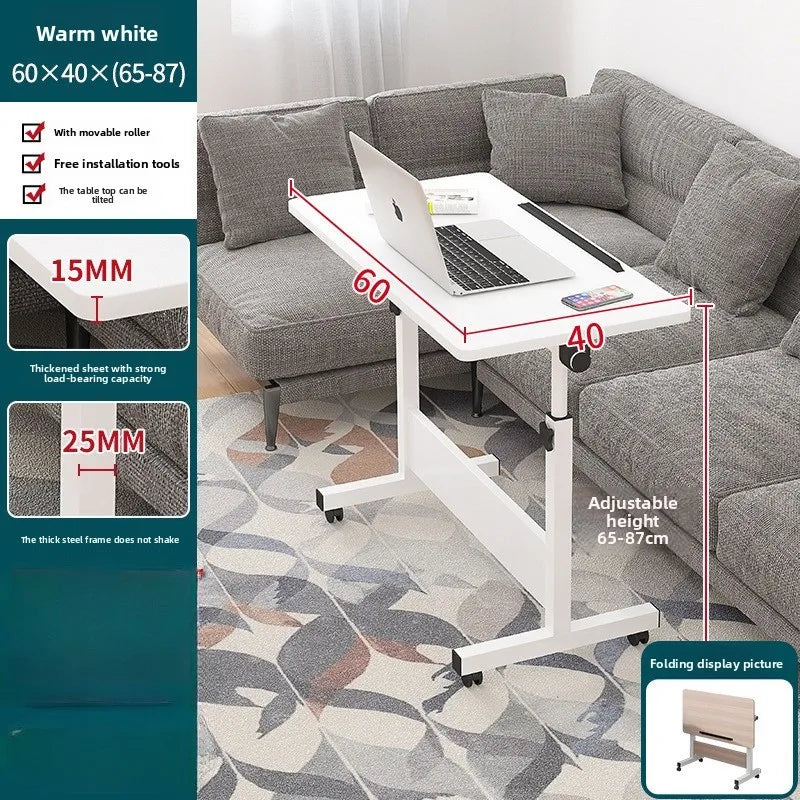Table pliante mobile avec rouleaux - Table de chevet polyvalente