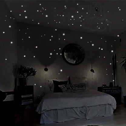 Autocollants muraux lumineux étoiles - 407 pièces pour chambre d'enfant