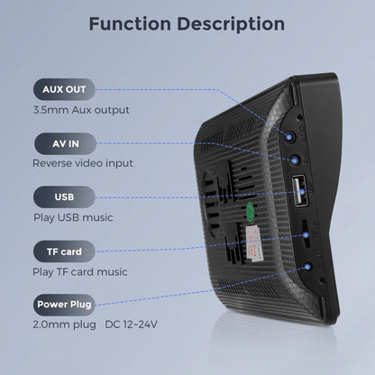 Autoradio Android 7'' sans fil - FM, BT, WiFi, AUX intégré