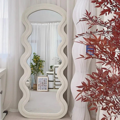 Miroir ondulé pleine longueur, design nordique luxe, livraison gratuite