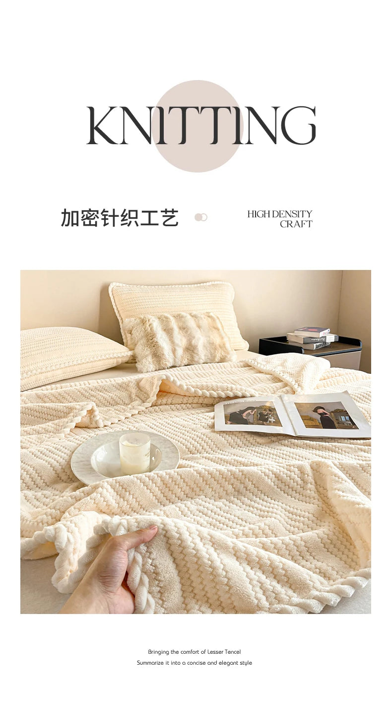 Couverture King Size à Carreaux - Chaude et Confortable pour Canapé