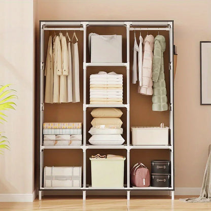 Armoire anti-poussière en tissu - Rangement multicouche pour chambre