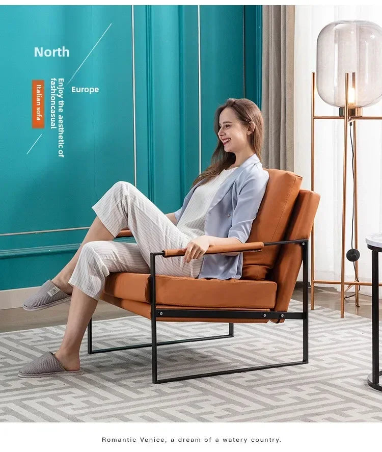 Canapé paresseux nordique en fer forgé pour salon et balcon