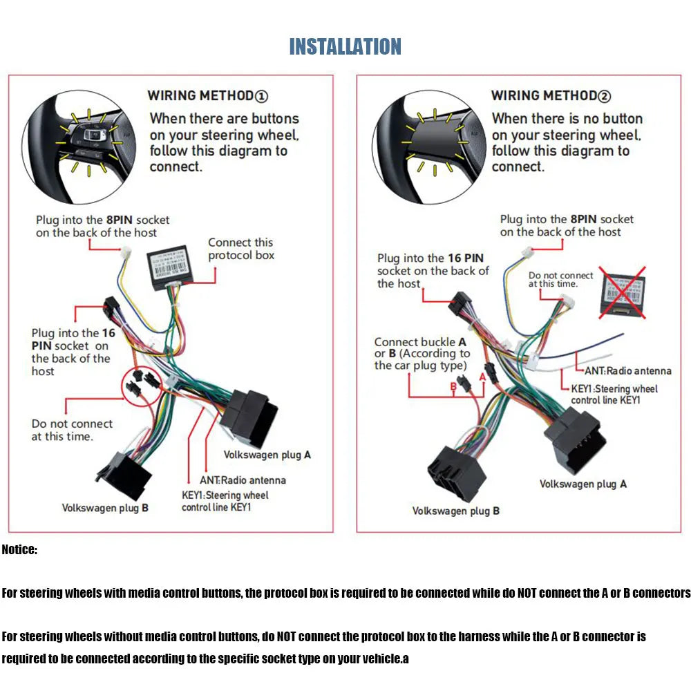 Autoradio Android 7" GPS Carplay pour VW, Seat, Audi - 2Din