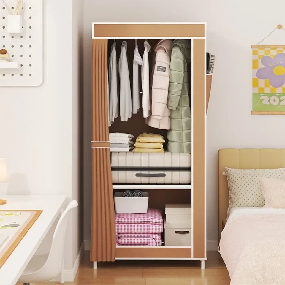 Armoire pliable en tissu minimaliste pour rangement de vêtements