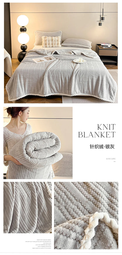 Couverture King Size à Carreaux - Chaude et Confortable pour Canapé