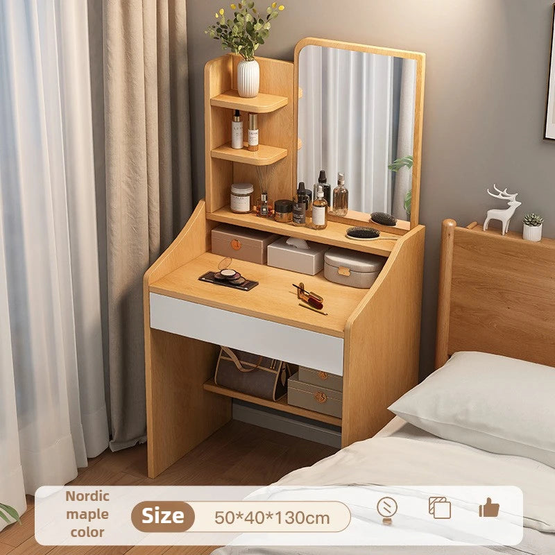 Commode avec Miroir : Table de Maquillage Rangement Petit Appartement