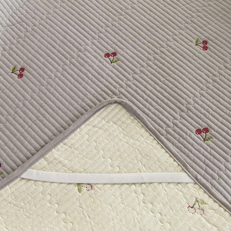 Ensemble Couvre-lit Matelassé Chic en Coton - 3 Pièces avec Taies