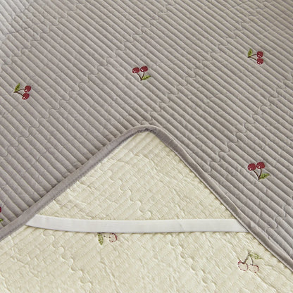 Ensemble Couvre-lit Matelassé Chic en Coton - 3 Pièces avec Taies