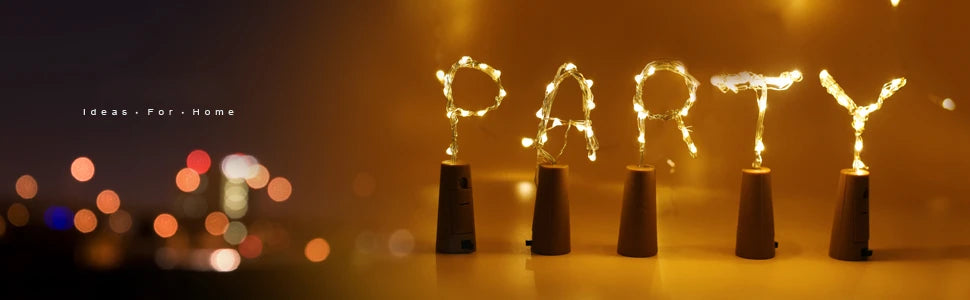 Guirlande LED cuivre pour bouteille de vin - Décoration de Noël 2m