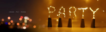 Guirlande LED cuivre pour bouteille de vin - Décoration de Noël 2m