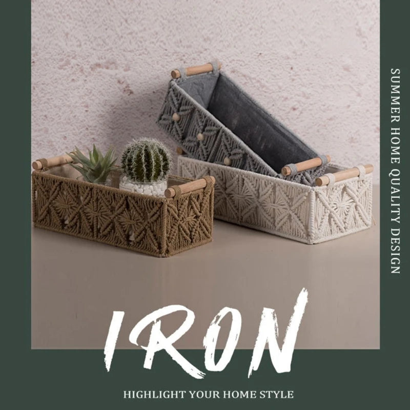 Panier de rangement en corde coton élégant et multifonctionnel