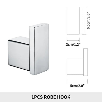 Accessoires de Salle de Bain en Acier Inoxydable - Set Étagère & Crochets