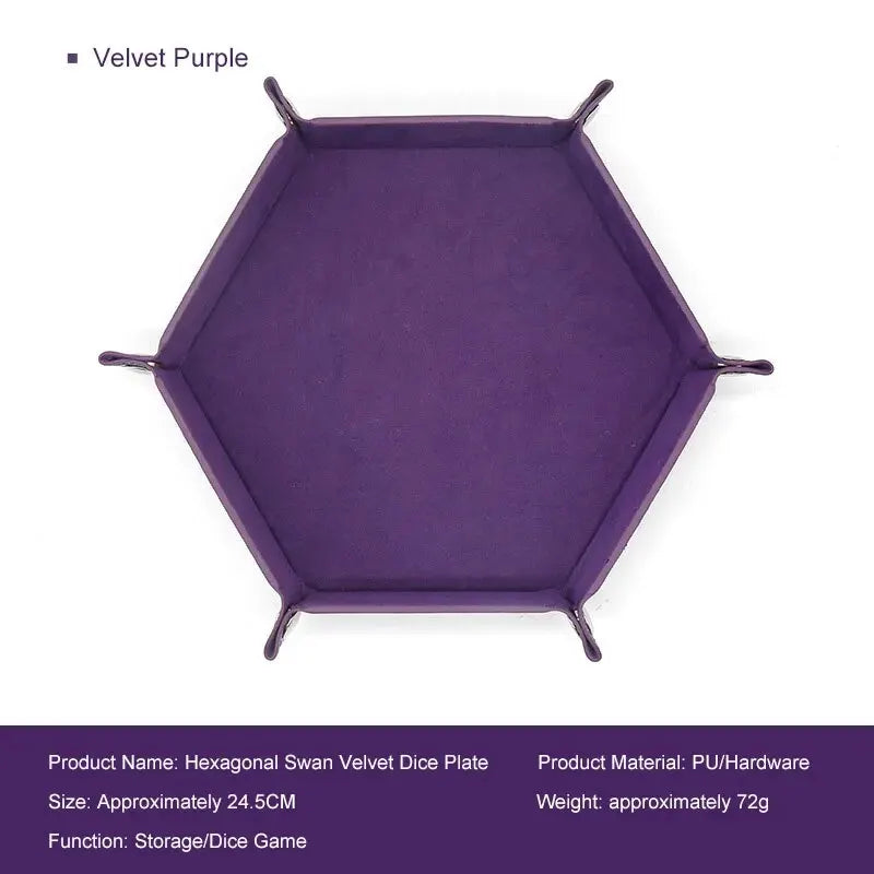 Plateau à dés hexagonal en cuir avec boîte de rangement pratique