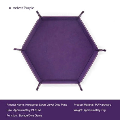 Plateau à dés hexagonal en cuir avec boîte de rangement pratique