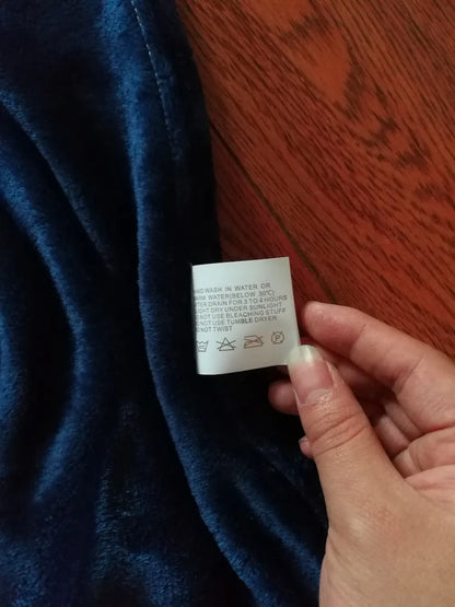 Couverture en flanelle bleu uni, douce et chaude, 230Gsm