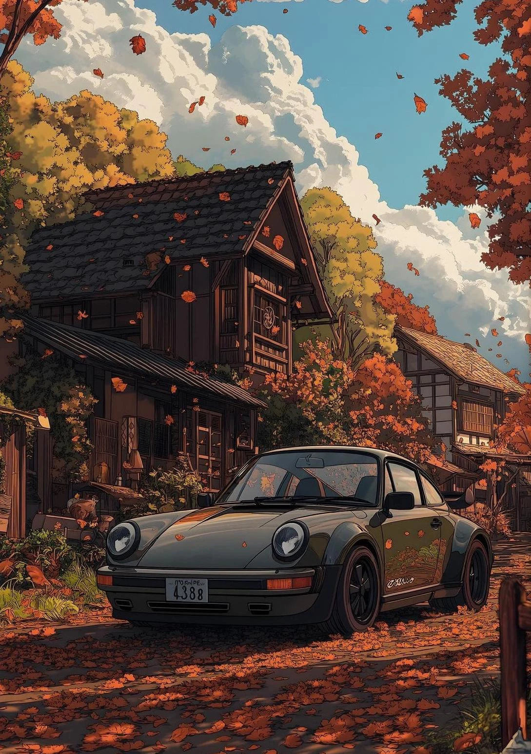 Affiche rétro Porsche 911 - Art mural voyage alpin sur toile