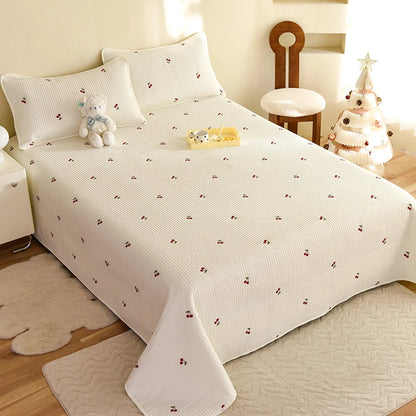 Ensemble Couvre-lit Matelassé Chic en Coton - 3 Pièces avec Taies