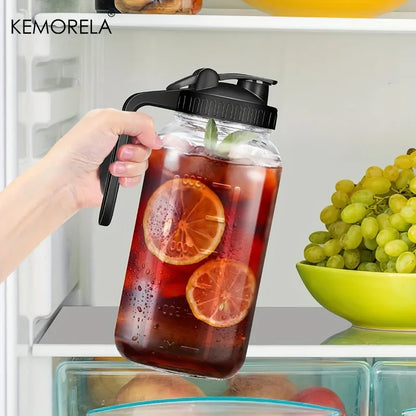 KEMORELA Pichet en Verre 64Oz avec Poignée et Couvercle - Ensemble Pratique