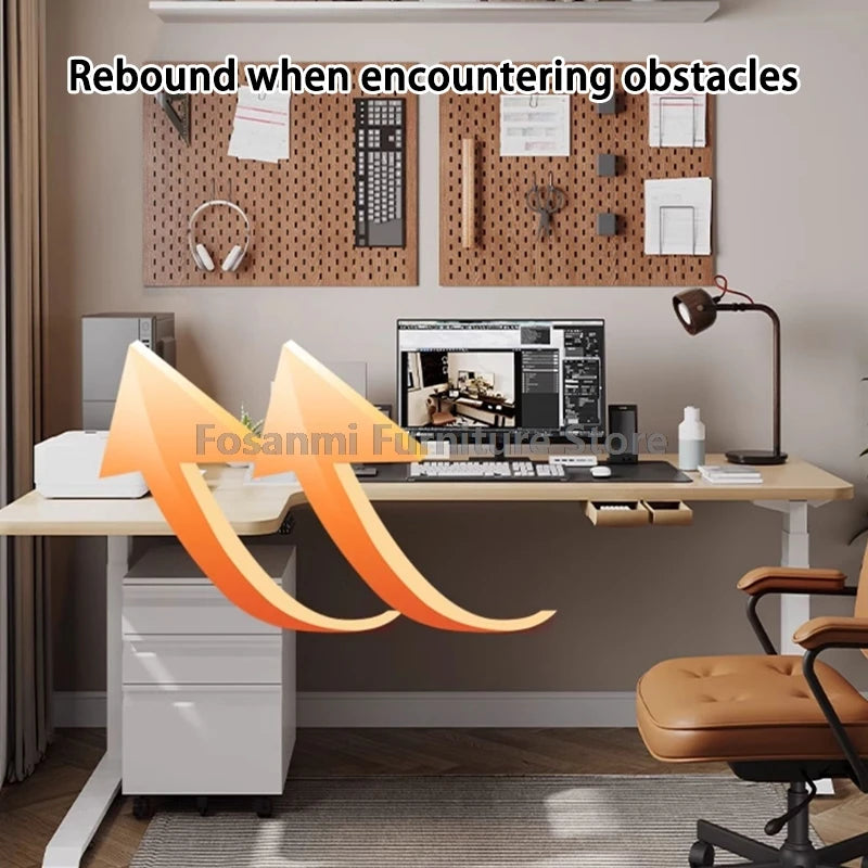 Bureau debout électrique L, réglable, moderne pour bureau et étude