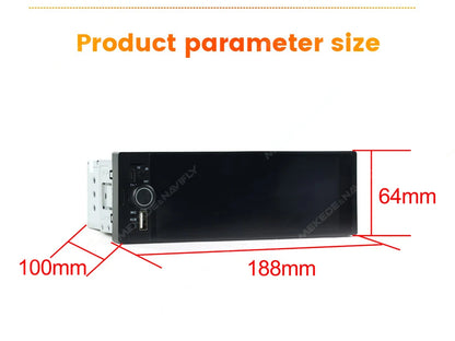 Autoradio 1Din sans fil CarPlay & Android Auto - Écran 6.86'' HD